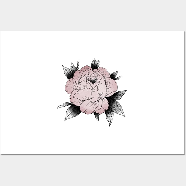 Blooming Peony Wall Art by accrescent